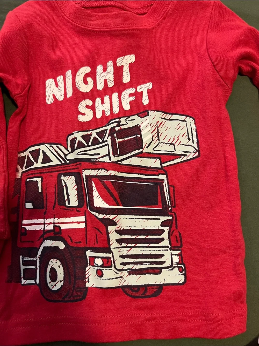 Carter's Red Firetruck Two-Piece Pajama Set Size 12M